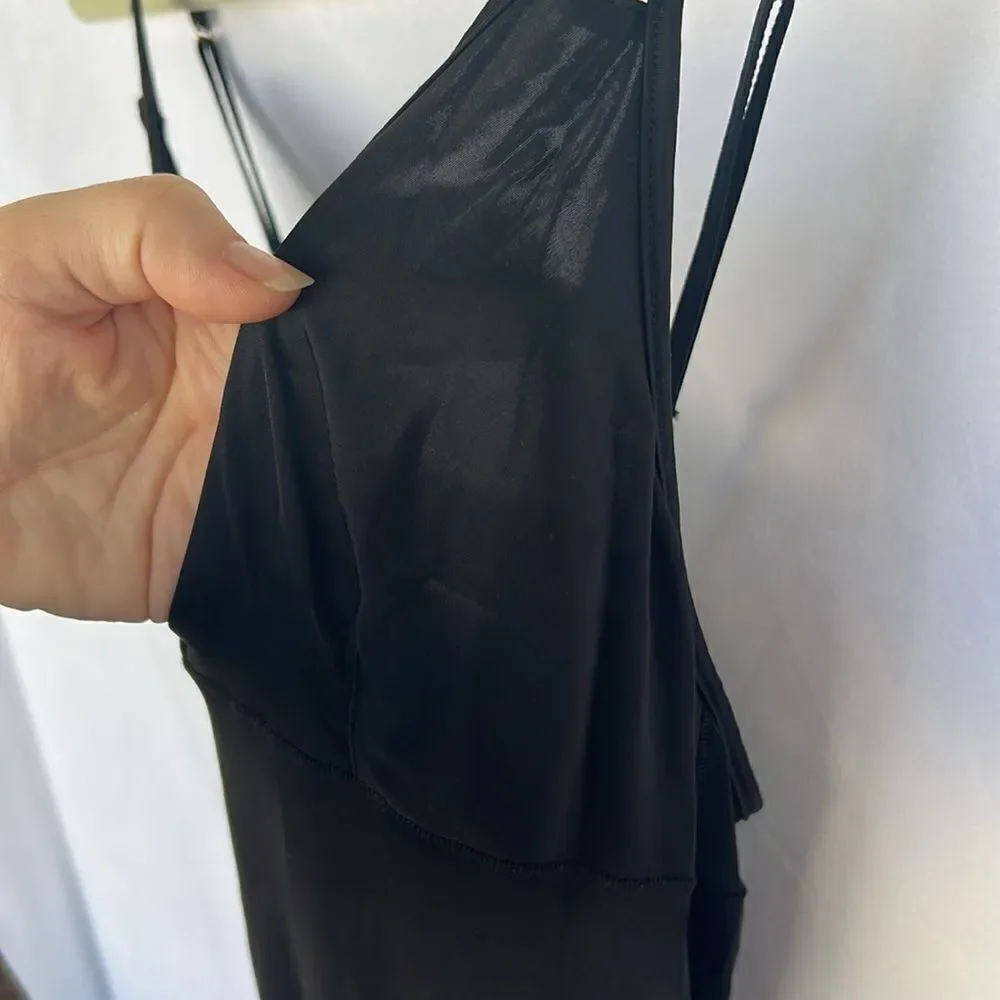 Victoria‘a Secret VS BLACK SLIP DRESS Night Gown Chemise size Small